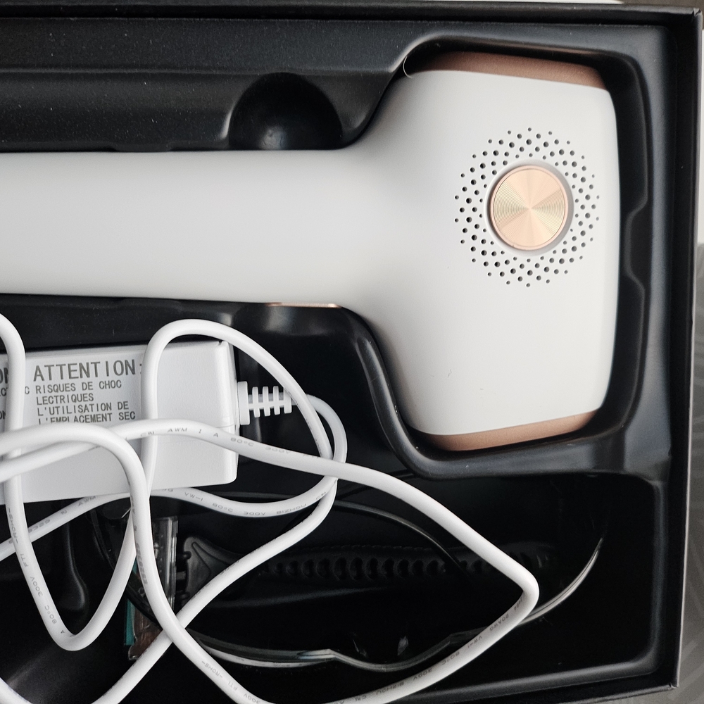 White and Gold Hair Removal Device